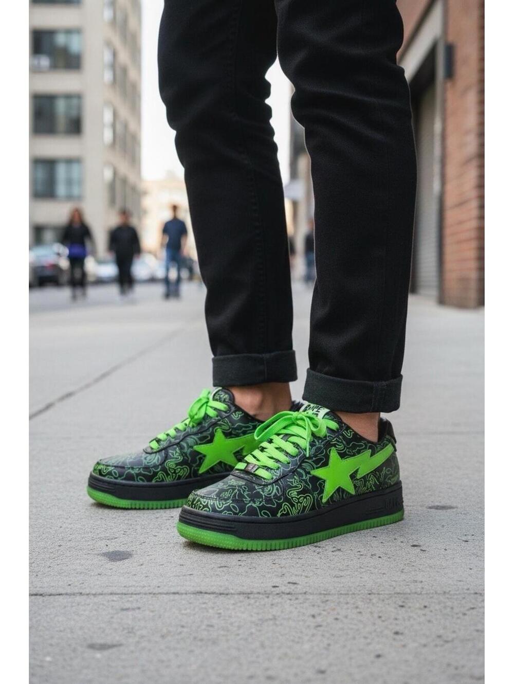 A Bathing Ape Razer X Bape Sta Green OZXSHM191902I Men's Size 8.5 BRAND NEW
